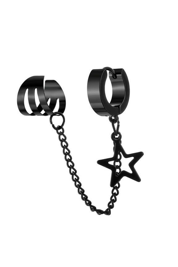 Fashionable Five Point Stars Ear Clips With Secure Ear Cuff Designs Comfortable Ear Studs For Daily Wear