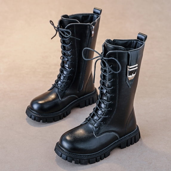Fashionable Flat Boots for Girls Comfortable Soft Lace Up Ankle Footwear Casual Winter Style