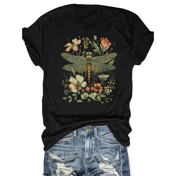 T Sprang Fashionable Floral, Bohemian Women's Graphic Print Shirt Spring And ...