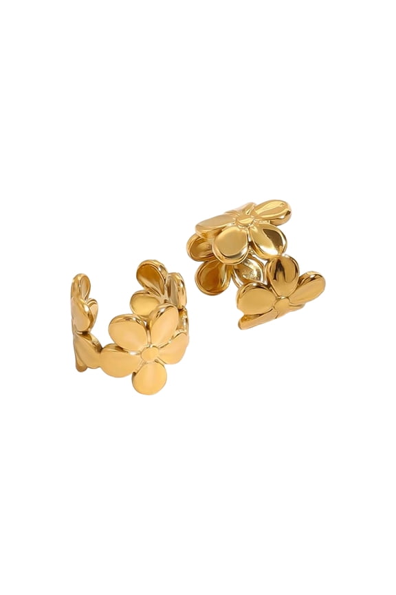 Fashionable Floral Ear Accessories Stainless Steel Earrings Elegant Flower Ear Clips Accessory for Sensitive Skin