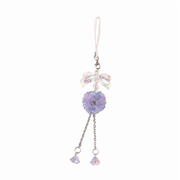 Fashionable Flower Cellphone Charm Butterfly Phone Chain Keyring Accessory Personalized Decoration for Women and Girls