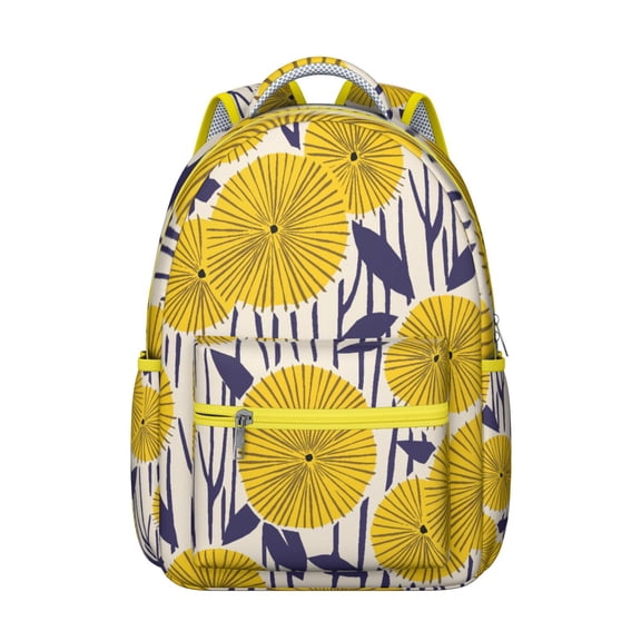 "Fashionable Flowers Themed Backpack Featuring Sunflower Design - Durable Bookbag with Laptop Compartment, Breathable Mesh Back Panel, Side Pockets for Water Bottles & School Supplies"