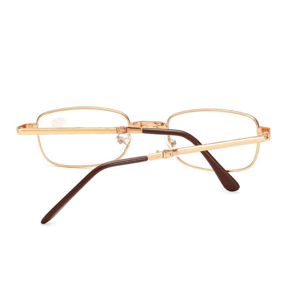 Folding Reading Glasses Fashion Metal Frame Full Frame Design For Oval Face Shape Plus Protective Case Cleaning Cloth