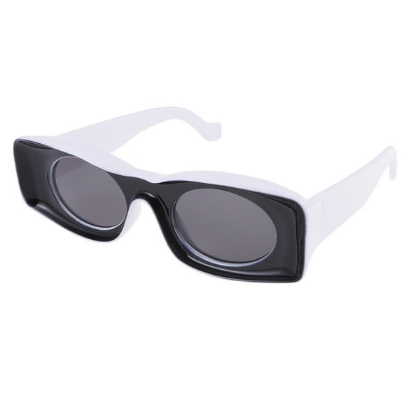 Fashionable Frame Sunglasses Retro Round Lens Funny Shades UV400 Glasses (Black Frame Grey Lens)