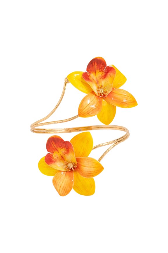 Fashionable Frangipani Designs Iron Bangle Comfort Fit Adjustable Closure Wrist Jewelry Gift Ideas for Her Unique Styles