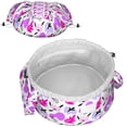 thumbnail image 1 of Fashionable Full-Print Drawstring Cosmetic & Makeup Bag – Large Portable Makeup Organizer with Inner Zipper Pocket & Mesh Compartment, Travel Toiletry Bag for Women, 1 of 5