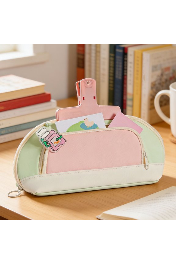 Fashionable Future Style Pencil Case, Large Capacity Zipper Pouch for College Students and Office Workers, Versatile Pencil Pouch with Multiple Compartments