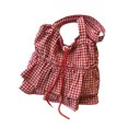 thumbnail image 1 of Fashionable Geometric Print Shoulder Bag Roomy Unisex Canvas Underarm Purse Ruffle Plaids Design for Travel Shopping, 1 of 9