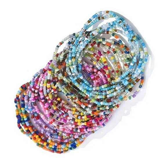 Fashionable Glass Bead Bracelet Set 30pcs Colorful Bracelets for Women Foot and Hand Chain Great for Travel and Vacation