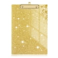 thumbnail image 1 of Fashionable Glitter Acrylic Clipboard with Low Profile Gold Metal Clip, Sparkly Letter Size Hardboard Document Holder for Nursing Students Teachers Office Yellow, 1 of 4