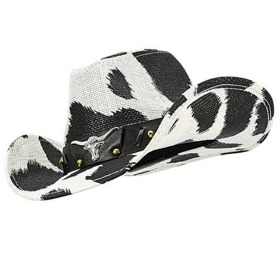 Fashionable Hat Winter Cow Pattern Fedoras Hat with Double-Sided Thickened