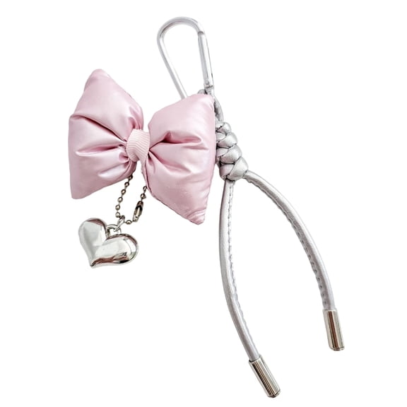 Fashionable Heart Bowknot Keychain Suitable for Teens and Adults with Soft PU Strap Fashion Forward Individuals