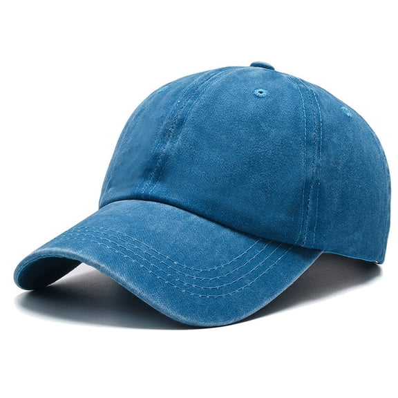 Fashionable Heart Embroidered Baseball Cap Pure Washed Baseball Cap Sky Blue