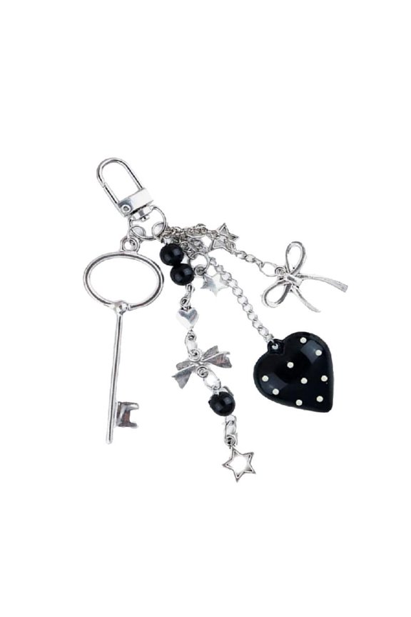 Fashionable Heart Keychain Charm with Bowknot Perfect for Parties and Dates