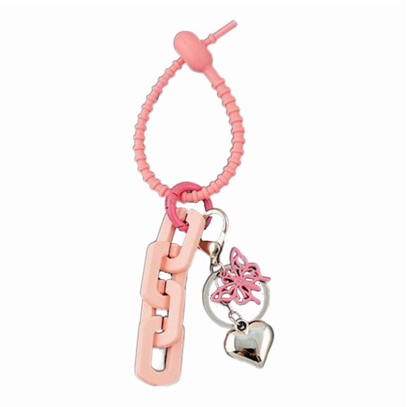 Fashionable Heart Keychain Trendy Bag Pendant Bag Accessories Alloy Material Creative Heart Keyring Suitable for Bag