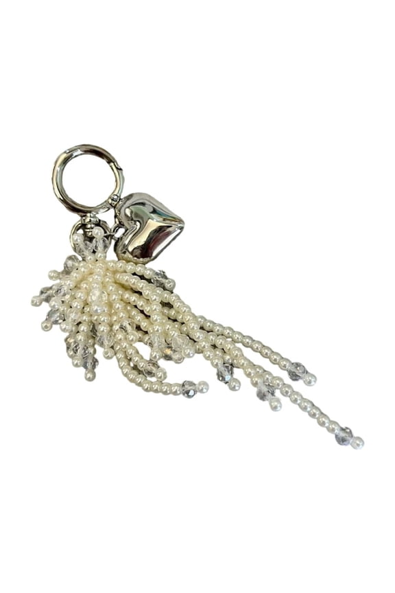 Fashionable Heart Pearls Tassels Keychain with Elegant Designs Suitable for Fashion Women and Girls Casual Use