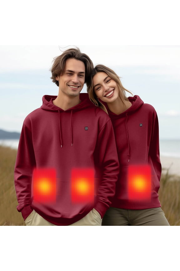 Fashionable Heated Hoodie, Long Battery Life, Ergonomic Design, Adjustable Heating for Cold Weather, Polyester Fiber, Outdoor Activities Warm Hoodie