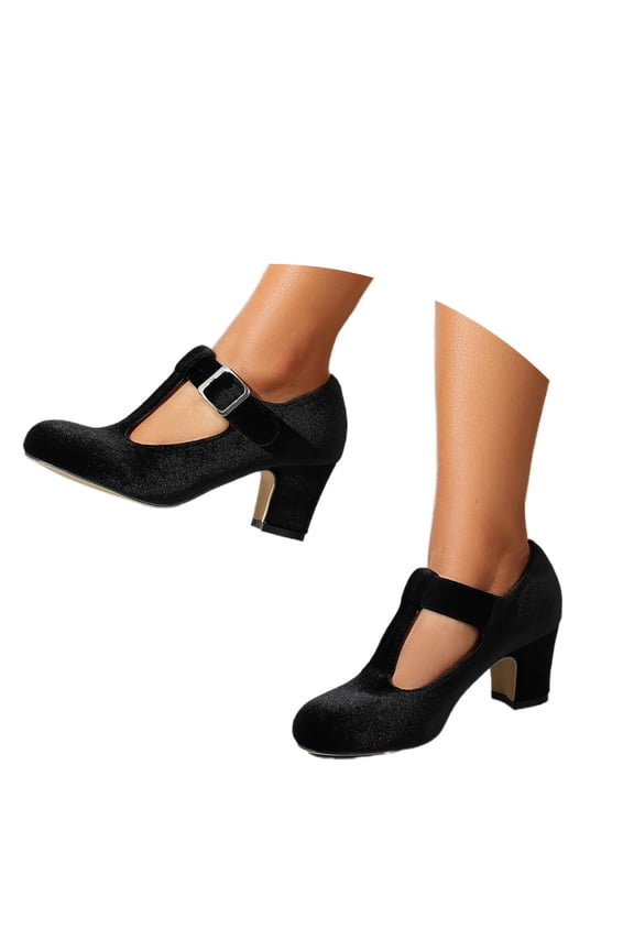 Fashionable Heels for Women Slingback Pumps High Heels Style Elegant Mary Jane Heels For Retro T Bar Strap Ankle Dress Shoes With Heel And Round Toe Design