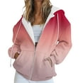 thumbnail image 1 of Fashionable Hooded Sweatshirt, Long-Sleeved Pocket Zipper Sports Jacket, Loose Hooded Sweatshirt Green Hoodie Women Women's Fashion Casual Letter Print Hooded Sweatshirt with Drawstring Zipper, 1 of 5