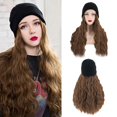 thumbnail image 1 of Fashionable Hooded Wig Knit Hat for Women Featuring Long Curly Hair for Everyday Use in Multiple Colors, 1 of 7