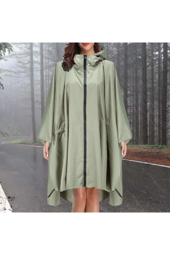 Fashionable Japanese & Korean Windproof Travel Raincoat For Backpacking E Bike Cycling Hiking Cute Cropped Jacket Womens Rain Coats with Hood Holster Windbreaker Size 2x Winter Coats Long Jacket Women