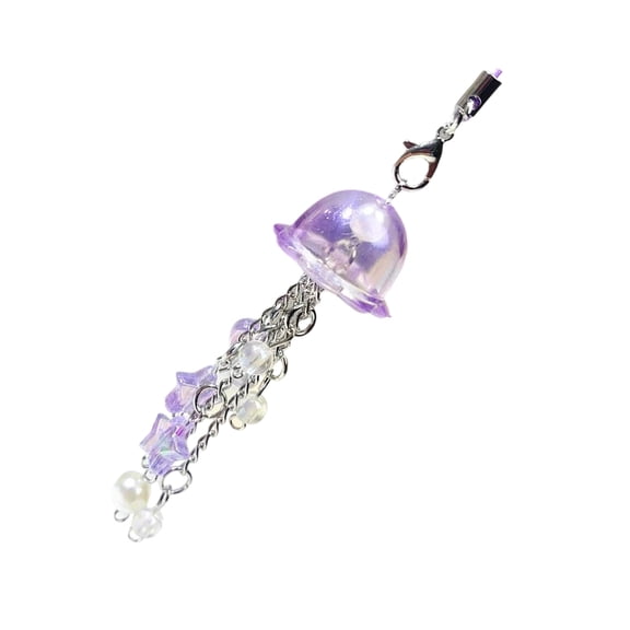 Fashionable Jellyfish Phone Charm Stylish Phone Lanyard Stylish Keychain Charm Accessory for Phones Key and Earphones