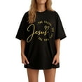 thumbnail image 1 of Fashionable Jesus The Way The Truth The Life Print T-shirt, Oversized Style For Women, 1 of 7