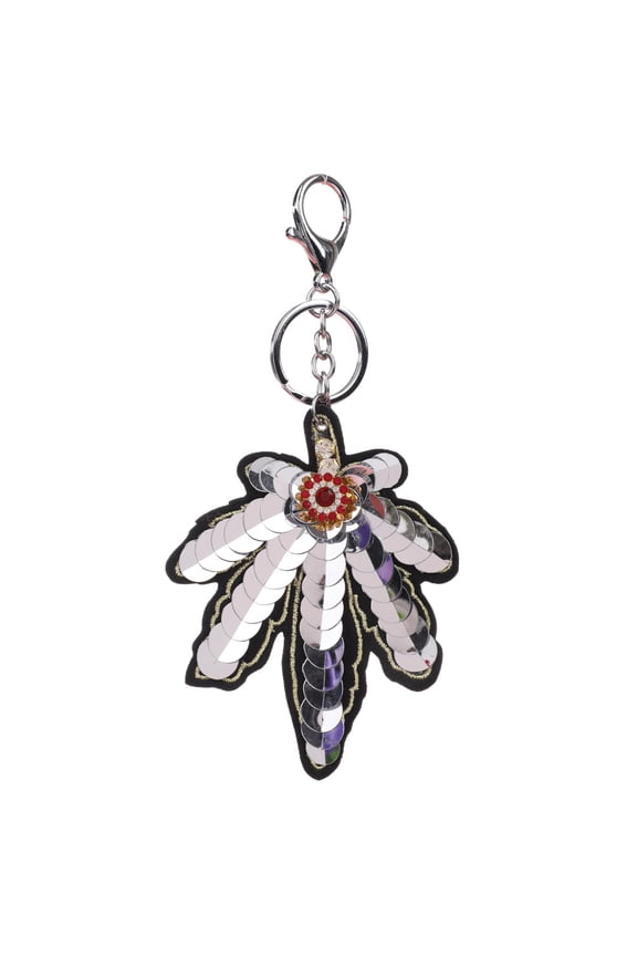 Fashionable Jewelry Accessory Paillette Pendant Key Ring Alloy Keychain Silver Grey YSK003