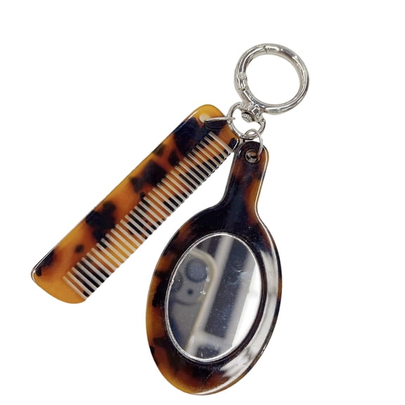 Fashionable Keyring Multifunctional Leopard Comb Keychain for Stylish Hair Care Creative Key Rings