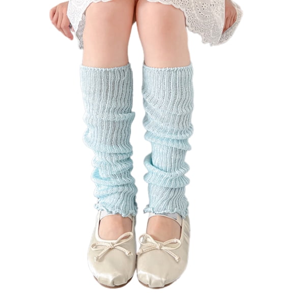 Fashionable Kids Socks Covers Soft & Breathable Stackable Socks Solid Color Leg Warmer for Girls Aged 3-13 Years