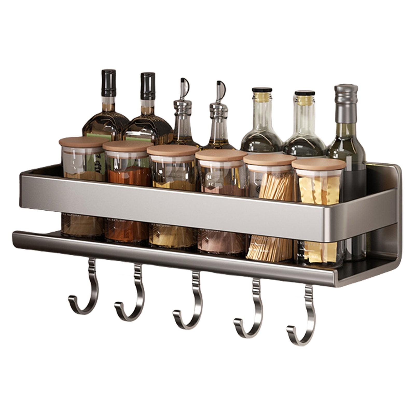 Fashionable Kitchen Wall Spices Organizers Without Drilling Single ...