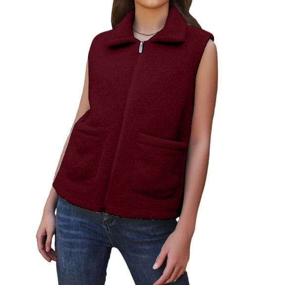 Fashionable Ladies Winter Temperament Lambswool Thickened Velvet Warm Vest