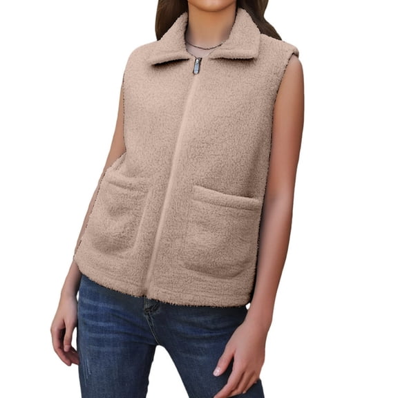 Fashionable Ladies Winter Temperament Lambswool Thickened Velvet Warm Vest