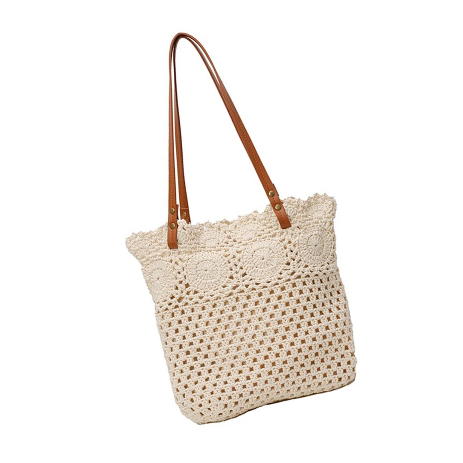 Fashionable Large Capacity Crochet Beach Bag For Women Cotton Hollow Design Shoulder Bags Handbag For Vacation