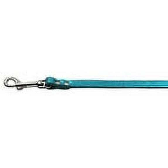 Fashionable Leather Leash Metallic Turquoise 3/4'' Wide