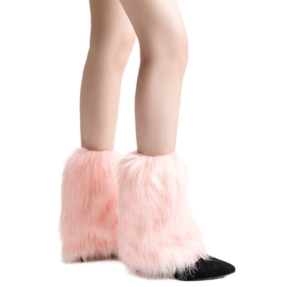 Fashionable Leg Warmers for Women Winter Wear Solid Color Plush Leg Covers