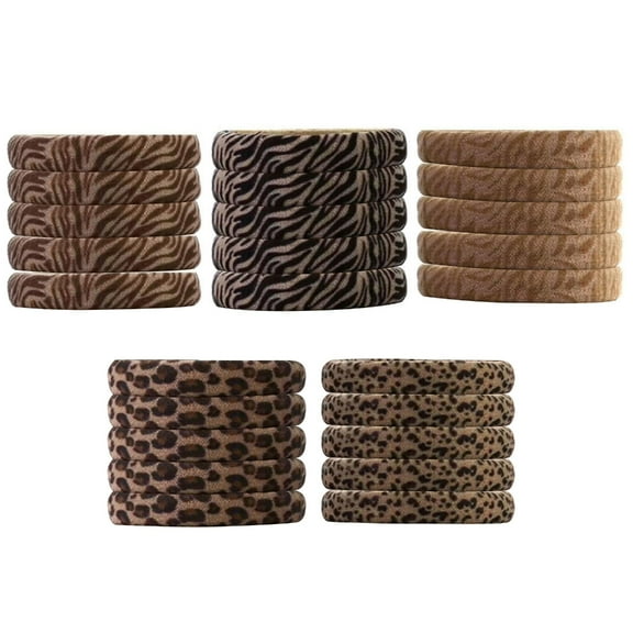 Fashionable Leopard Hair Scrunchies Adjustable Ponytail Holders for Women Girls