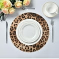 thumbnail image 1 of Fashionable Leopard Print 7.87in Round Placemats Set of 4, Washable Non-Slip Placemats for Kitchen Polyester Heat Resistant Table Mats for Party Kitchen Dining Decoration, 1 of 5