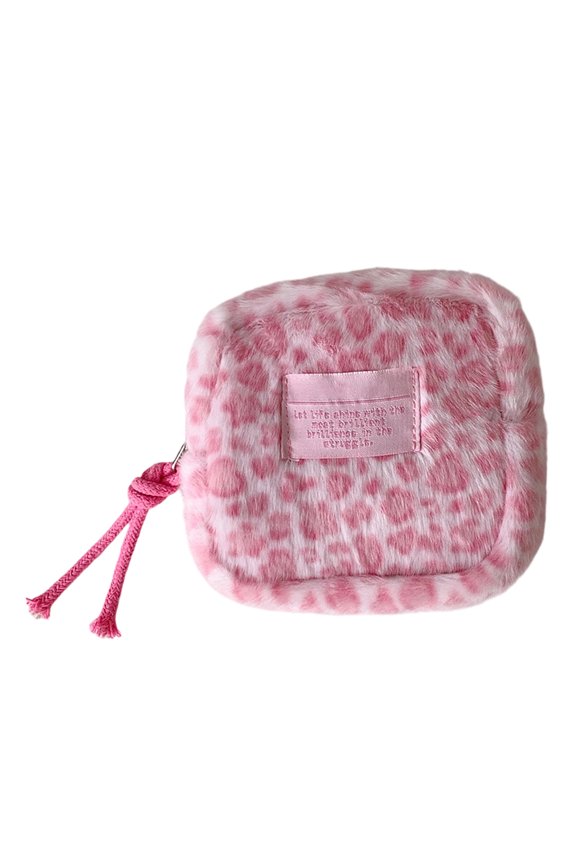 Fashionable Leopards Print Miniature Bag Multiple Compartments Sanitary Pad Holder Cosmetics Storage Solution