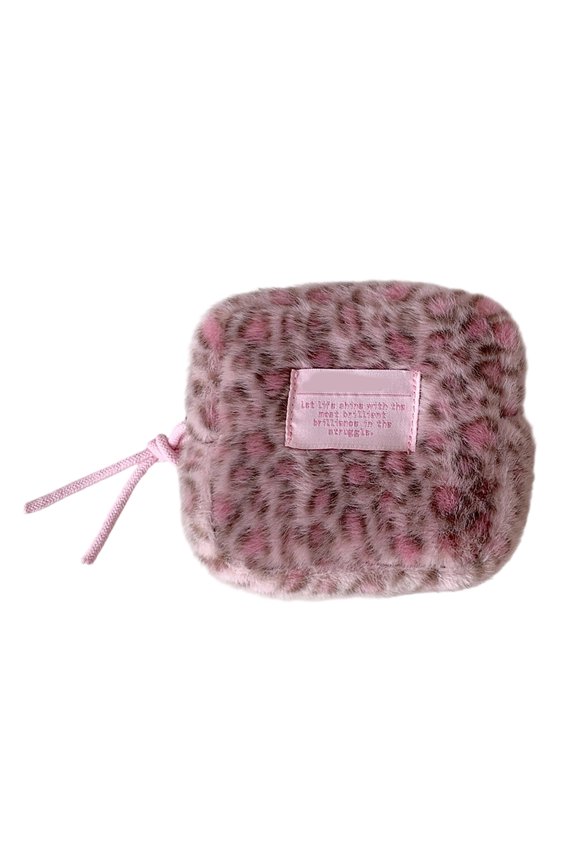 Fashionable Leopards Print Miniature Bag Multiple Compartments Sanitary Pad Holder Cosmetics Storage Solution