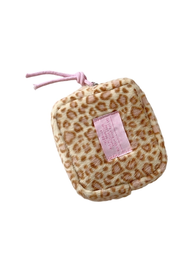 Fashionable Leopards Print Miniature Bag Multiple Compartments Sanitary Pad Holder Cosmetics Storage Solution