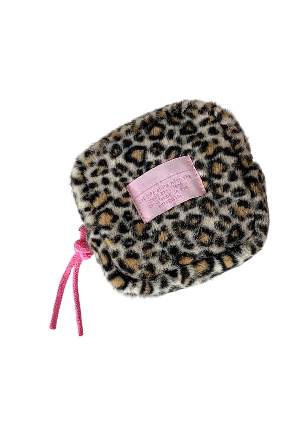 Fashionable Leopards Print Miniature Bag Multiple Compartments Sanitary Pad Holder Cosmetics Storage Solution