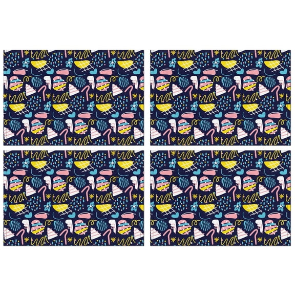 Fashionable Linen Placemats Set Of 4, 18x12 Inch Polyester Dining Table Mats, Heat-Resistant, Waterproof, Non-Slip, Easy-Clean Table Linens for Home, Outdoor, Restaurant & Party