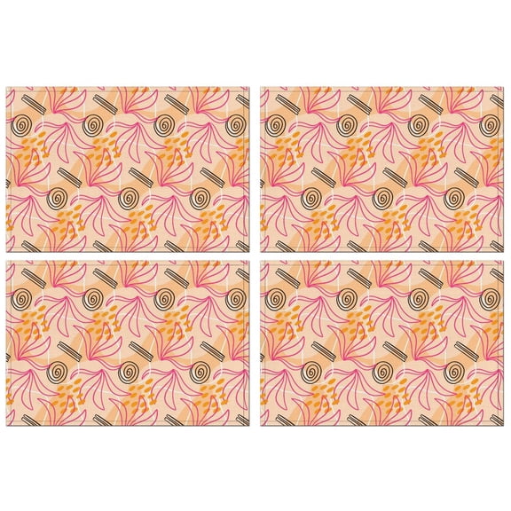 Fashionable Linen Placemats Set Of 4, 18x12 Inch Polyester Dining Table Mats, Heat-Resistant, Waterproof, Non-Slip, Easy-Clean Table Linens for Home, Outdoor, Restaurant & Party