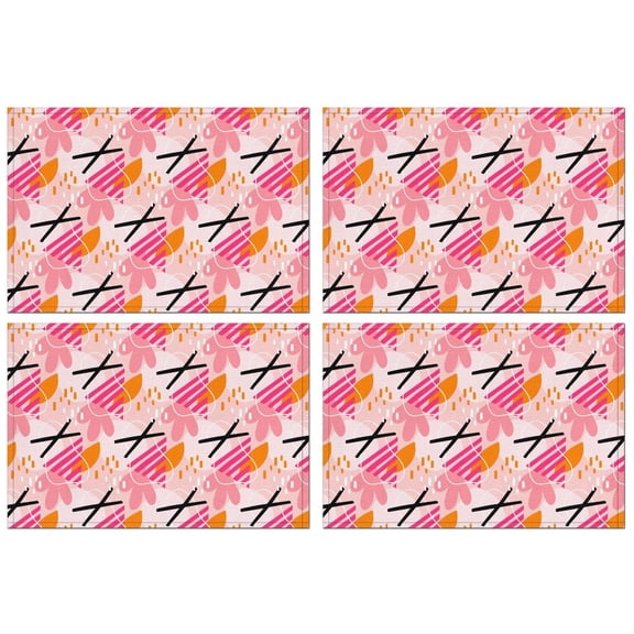 Fashionable Linen Placemats Set Of 4, 18x12 Inch Polyester Dining Table Mats, Heat-Resistant, Waterproof, Non-Slip, Easy-Clean Table Linens for Home, Outdoor, Restaurant & Party