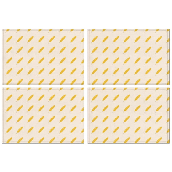 Fashionable Linen Placemats Set Of 4, 18x12 Inch Polyester Dining Table Mats, Heat-Resistant, Waterproof, Non-Slip, Easy-Clean Table Linens for Home, Outdoor, Restaurant & Party