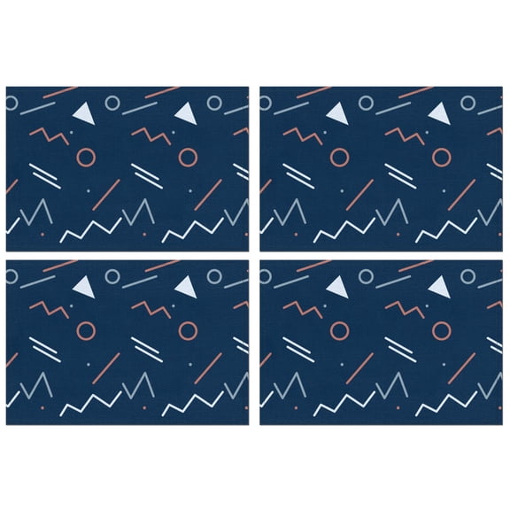 Fashionable Linen Placemats Set Of 4, 18x12 Inch Polyester Dining Table Mats, Heat-Resistant, Waterproof, Non-Slip, Easy-Clean Table Linens for Home, Outdoor, Restaurant & Party