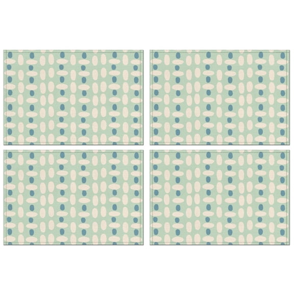 Fashionable Linen Placemats Set Of 4, 18x12 Inch Polyester Dining Table Mats, Heat-Resistant, Waterproof, Non-Slip, Easy-Clean Table Linens for Home, Outdoor, Restaurant & Party