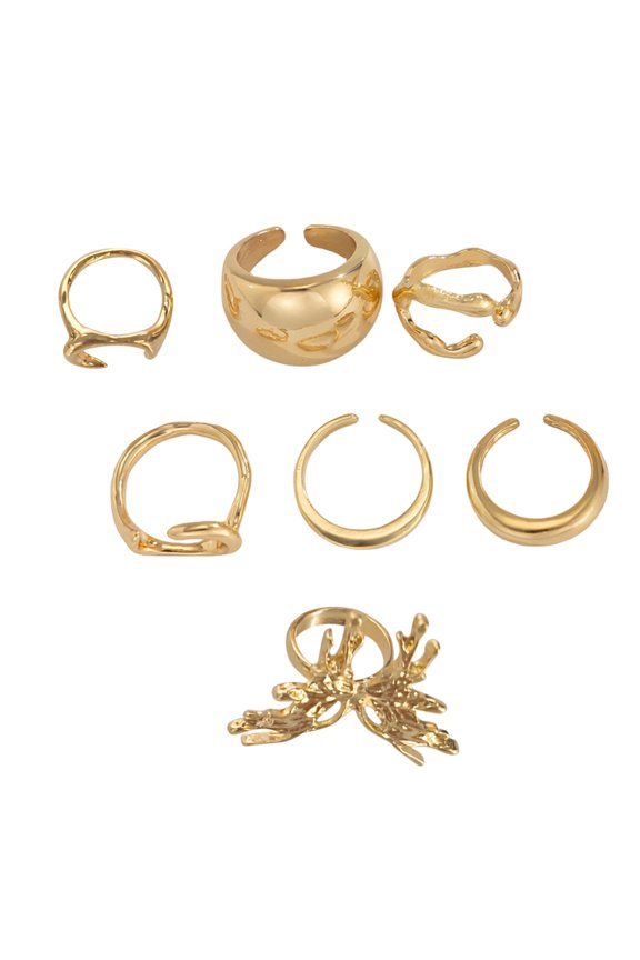 Fashionable Liquid Lavas Butterfly Rings Set Suitable for Various Occasions