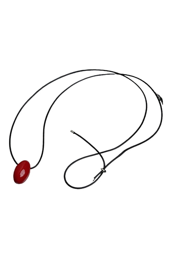 Fashionable Long Black Rope Sweater Chain Jewelry with Agate Sphere Pendant